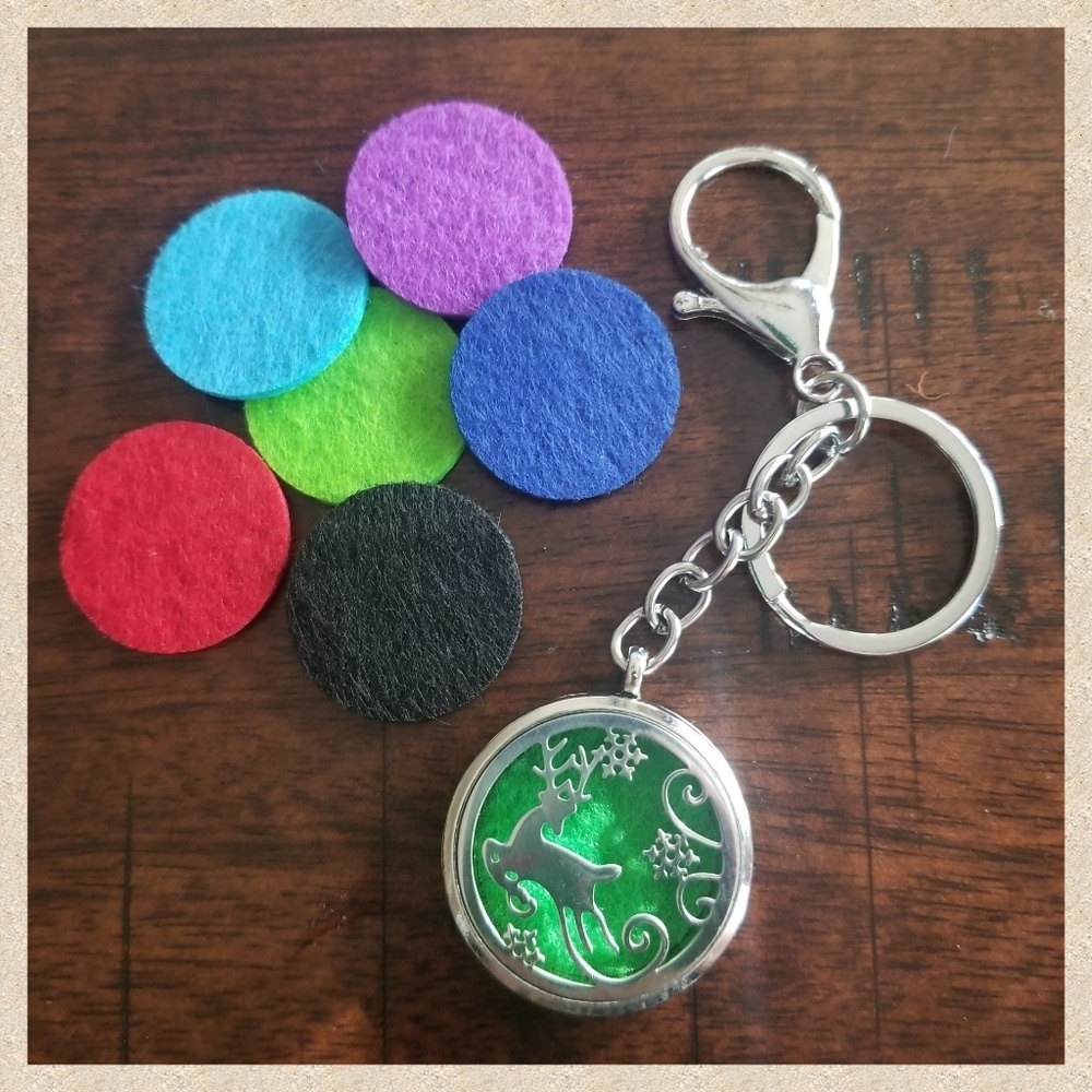Reindeer Essential Oil Locket Purse Charm
